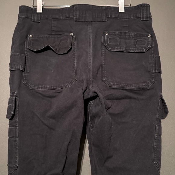 Duluth Trading Co Men’s Black Fire Hose Slim Fit Cargo Pants 36x32 Soft Black - Picture 6 of 14